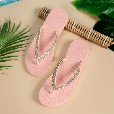 Women Fashion Casual Rhinestone Flip-Flop Slippers