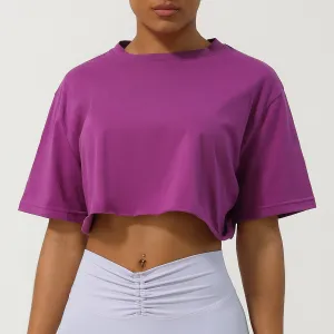 Women's Casual Loose Fit Cotton Short-Sleeve Sports T-Shirt