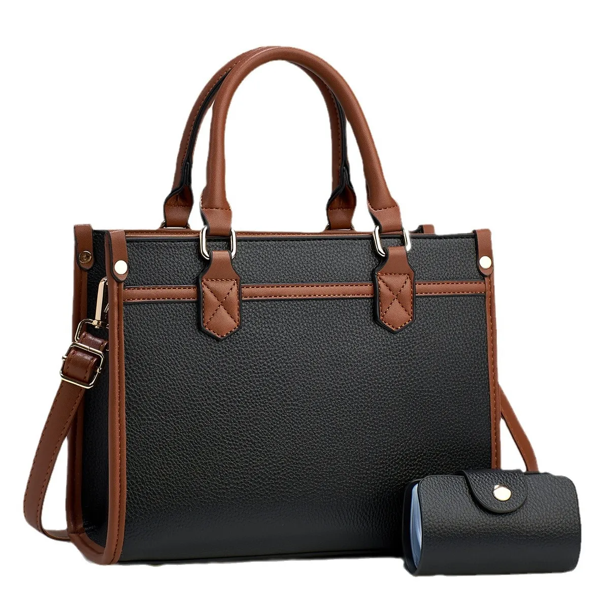 Women Casual Simple Large Capacity PU Leather Multi-Piece Handbag Set
