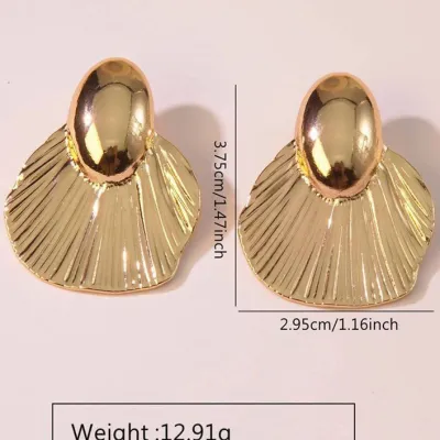 Women Fashion Exaggerated Geometric Titanium Steel Earrings