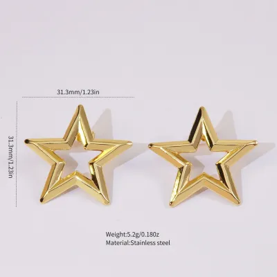 Women Fashion Exaggerated Geometric Titanium Steel Earrings