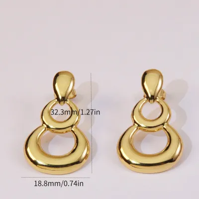 Women Fashion Exaggerated Geometric Titanium Steel Earrings