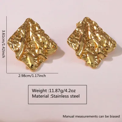 Women Fashion Exaggerated Geometric Titanium Steel Earrings