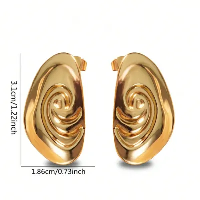 Women Fashion Exaggerated Geometric Titanium Steel Earrings