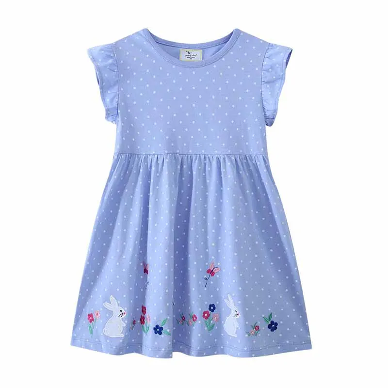 Kids Toddler Girls Easter Casual Cute Bunny Short Sleeve Dress