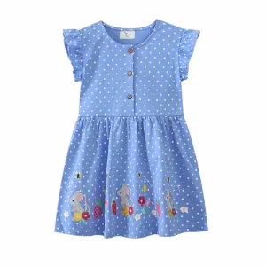 Kids Toddler Girls Casual Cute Cartoon Princess Short Sleeve Dress