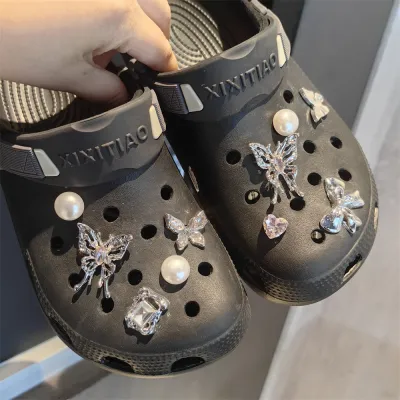 Fashion Flower Butterfly Silver Smiley Diy Cave Shoes Buckle