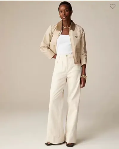 Women Casual Solid Color High Waist Stretch Wide Leg Jeans