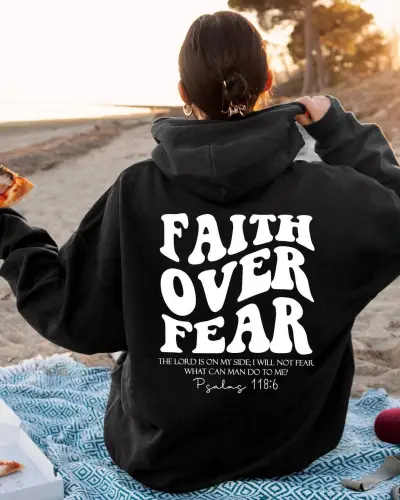 Women Casual Letter Printed Fleece-Lined Hoodies Long Sleeve Pullover