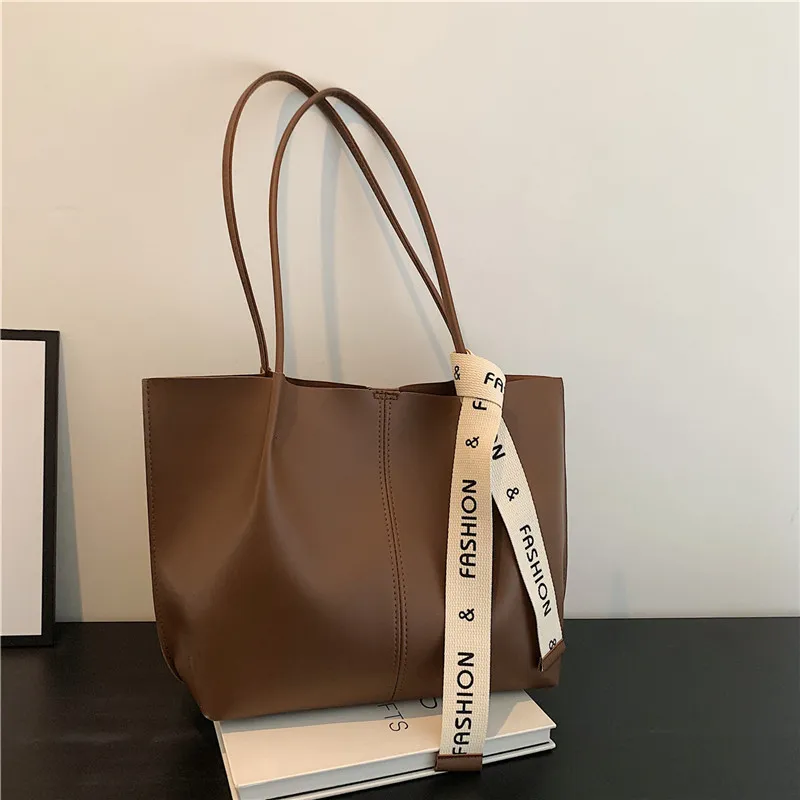 Women Casual Street Trend PU Large Capacity Tote Bag