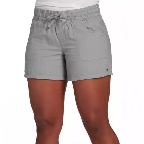 Women Casual Solid Color Plus Size Mid-Waist Micro-Pants Shorts