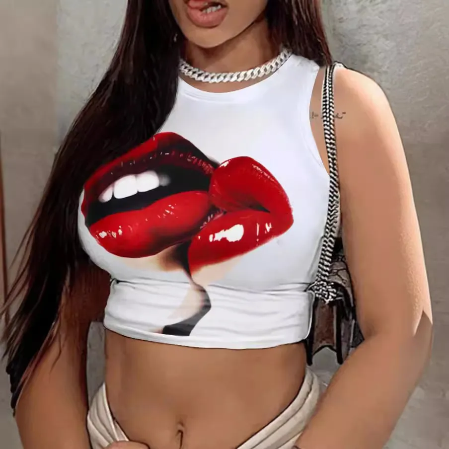 Women Sexy Printed Slim-Fit Tank Top