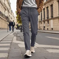 Men Fashion Casual Versatil Solid Color Multi Pocket Cargo Jogger Pants