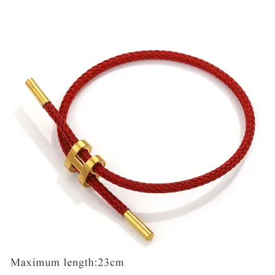 Women's Fashion Simple Metal Buckle Adjustable Braid Bracelet