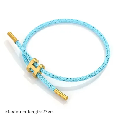 Women's Fashion Simple Metal Buckle Adjustable Braid Bracelet