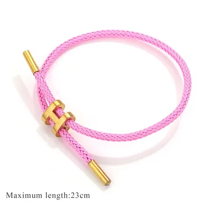 Women's Fashion Simple Metal Buckle Adjustable Braid Bracelet