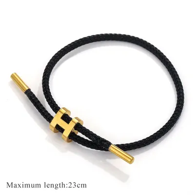 Women's Fashion Simple Metal Buckle Adjustable Braid Bracelet