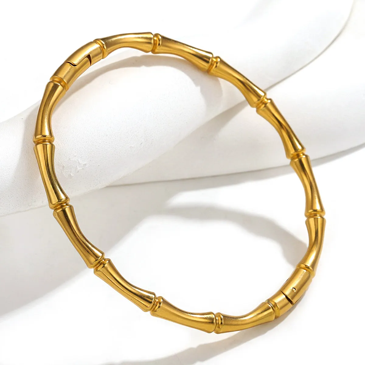 Women Simple Bamboo Shaped Titanium Steel Bracelet