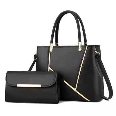 Fashion Large Capacity PU Child-Mother Bag Handbag Sets with Zipper