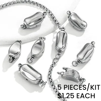 Simple Unisex Stainless Steel Bean Bracelet
