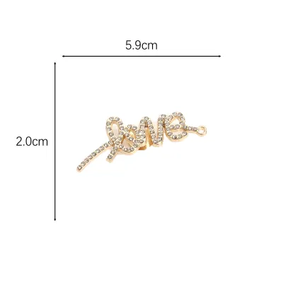 Metal Flower Rhinestone English Detachable Hole Shoes Diy Accessories