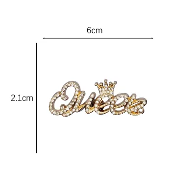Metal Flower Rhinestone English Detachable Hole Shoes Diy Accessories
