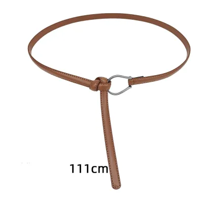 Women Fashion Simple Solid Color Genuine Leather Belt