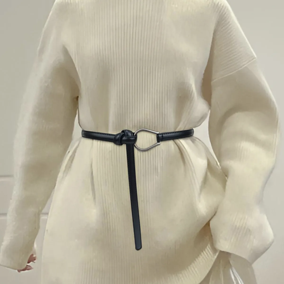 Women Fashion Simple Solid Color Genuine Leather Belt