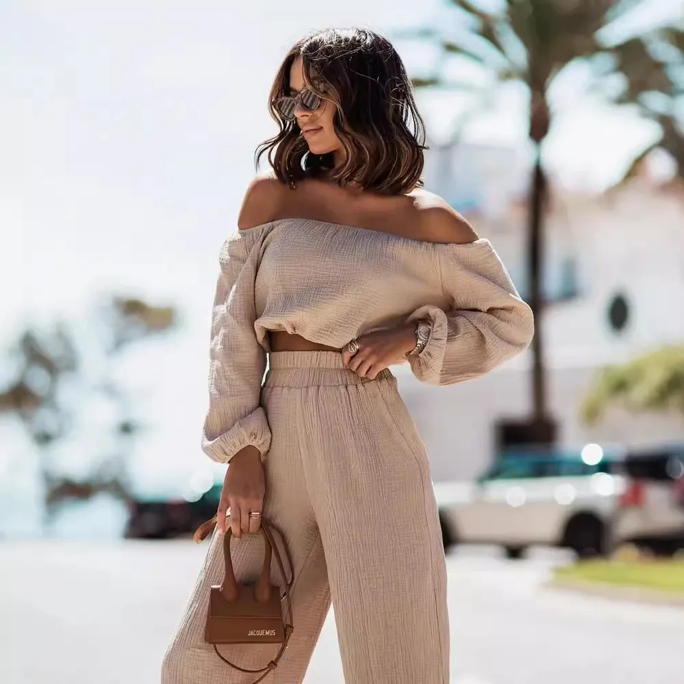 Casual Solid Color Long Sleeve Two Pieces(3 Colors)