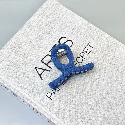 Women Retro Simple Denim Hair Grip