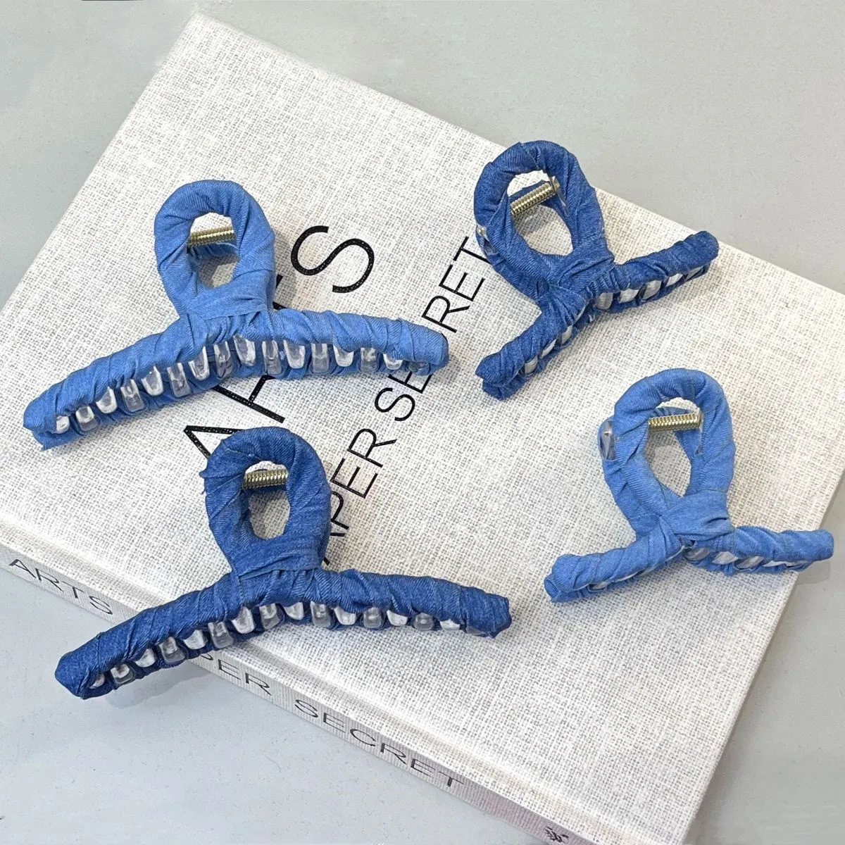 Women Retro Simple Denim Hair Grip