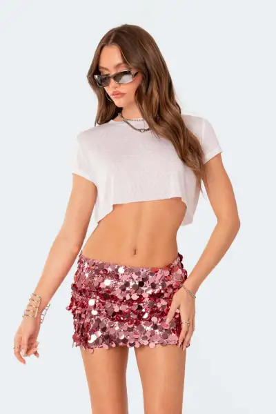 Women Fashion Sexy Irregular Sequins Slim Fit Skirt