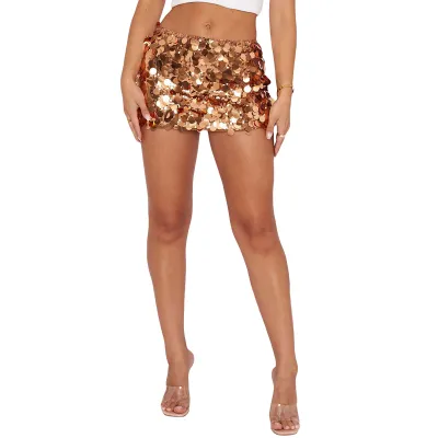 Women Fashion Sexy Irregular Sequins Slim Fit Skirt
