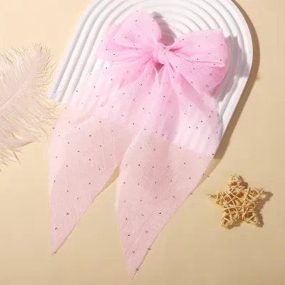 Kids Girls Cute Sweet Unicorn Mesh Bow Duckbill Hair Clip