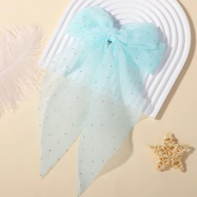Kids Girls Cute Sweet Unicorn Mesh Bow Duckbill Hair Clip