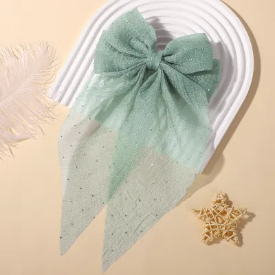 Kids Girls Cute Sweet Unicorn Mesh Bow Duckbill Hair Clip