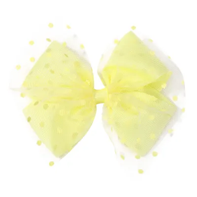 Cute Kids Girls Mesh Unicorn Polka Dot Bow Duckbill Hair Clip
