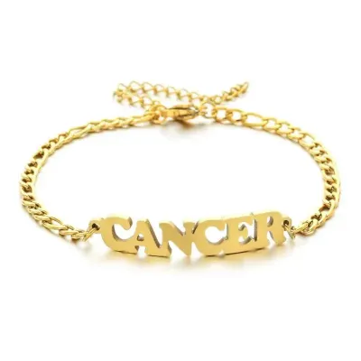 Fashion Women Simple English Letter Zodiac Titanium Steel Bracelet