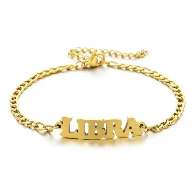 Fashion Women Simple English Letter Zodiac Titanium Steel Bracelet