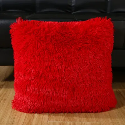 Solid Color Plush Modern Home Sofa Cushion Cover for Living Room