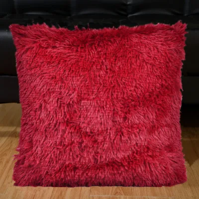 Solid Color Plush Modern Home Sofa Cushion Cover for Living Room