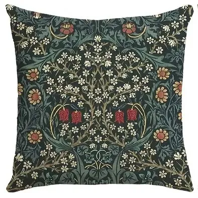 Summer Floral Letter Printed Linen Home Sofa Cushion Cover