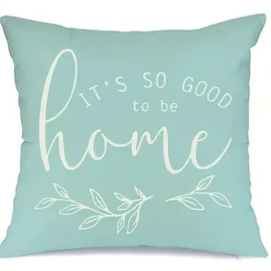 Summer Floral Letter Printed Linen Home Sofa Cushion Cover