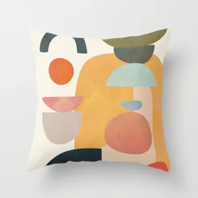 Modern Abstract Geometric Pattern Printed Home Sofa Cushion Cover