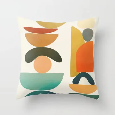 Modern Abstract Geometric Pattern Printed Home Sofa Cushion Cover