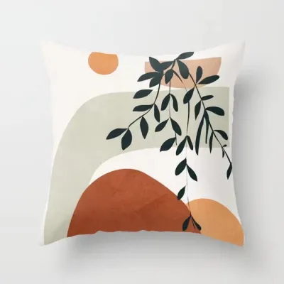 Modern Abstract Geometric Pattern Printed Home Sofa Cushion Cover