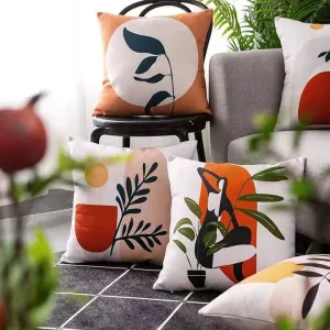 Modern Abstract Geometric Pattern Printed Home Sofa Cushion Cover