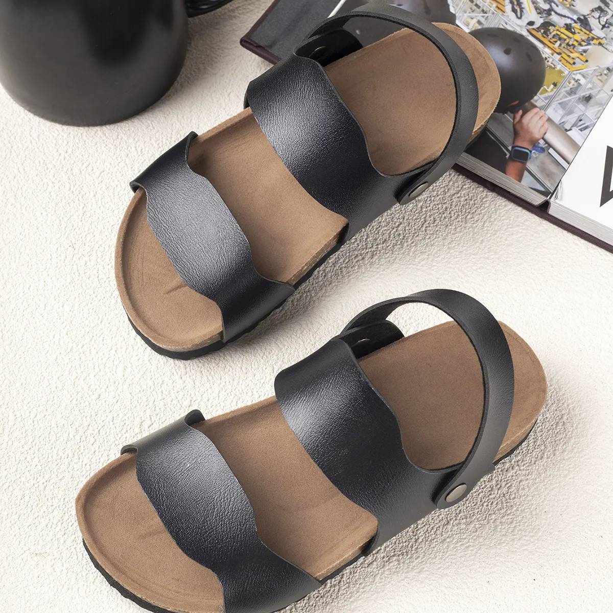 Kids Boys Girls Casual Versatile PU Sandals with EVA Sole