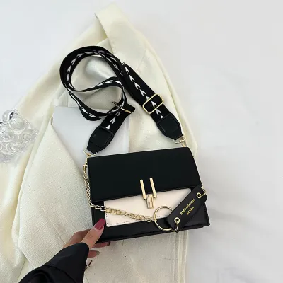 Women Fashion Casual Splicing Small Square Shoulder Bag PU Street Trend