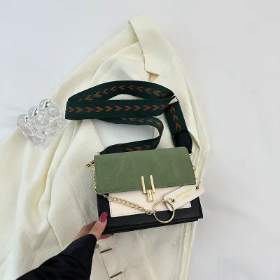 Women Fashion Casual Splicing Small Square Shoulder Bag PU Street Trend